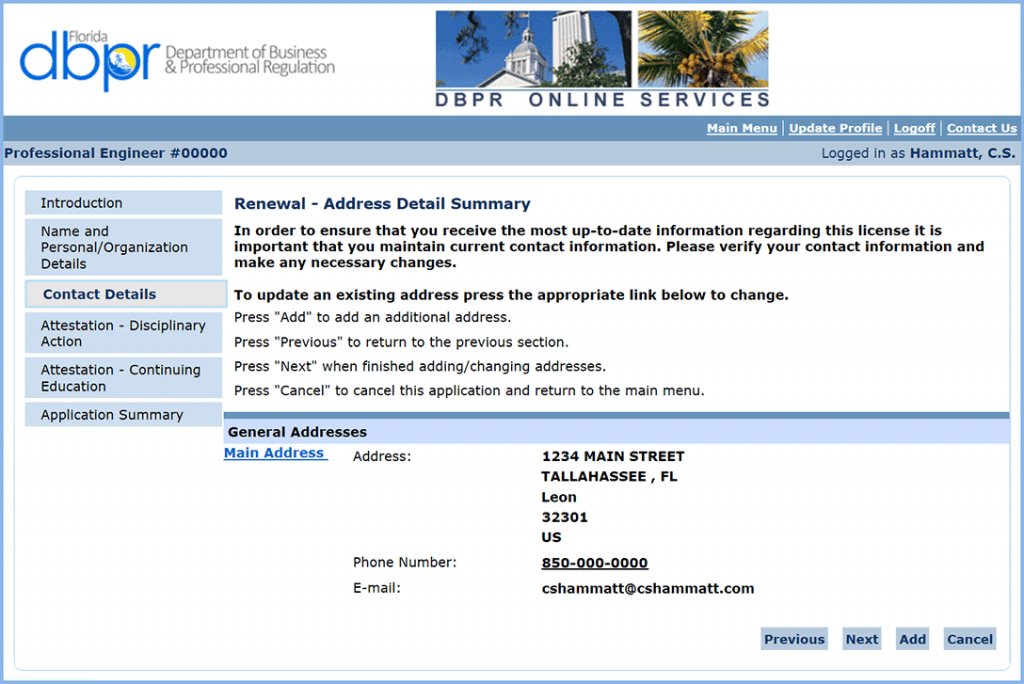 PE License Renewal StepbyStep Florida Board of Professional Engineers
