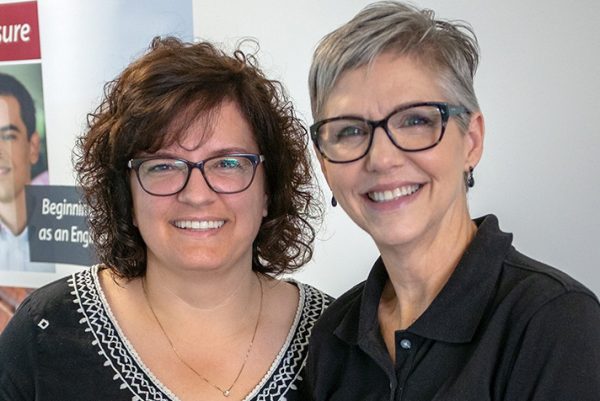 Dr. Michelle Rambo-Roddenberry, PE, (left), and FBPE Executive Director Zana Raybon