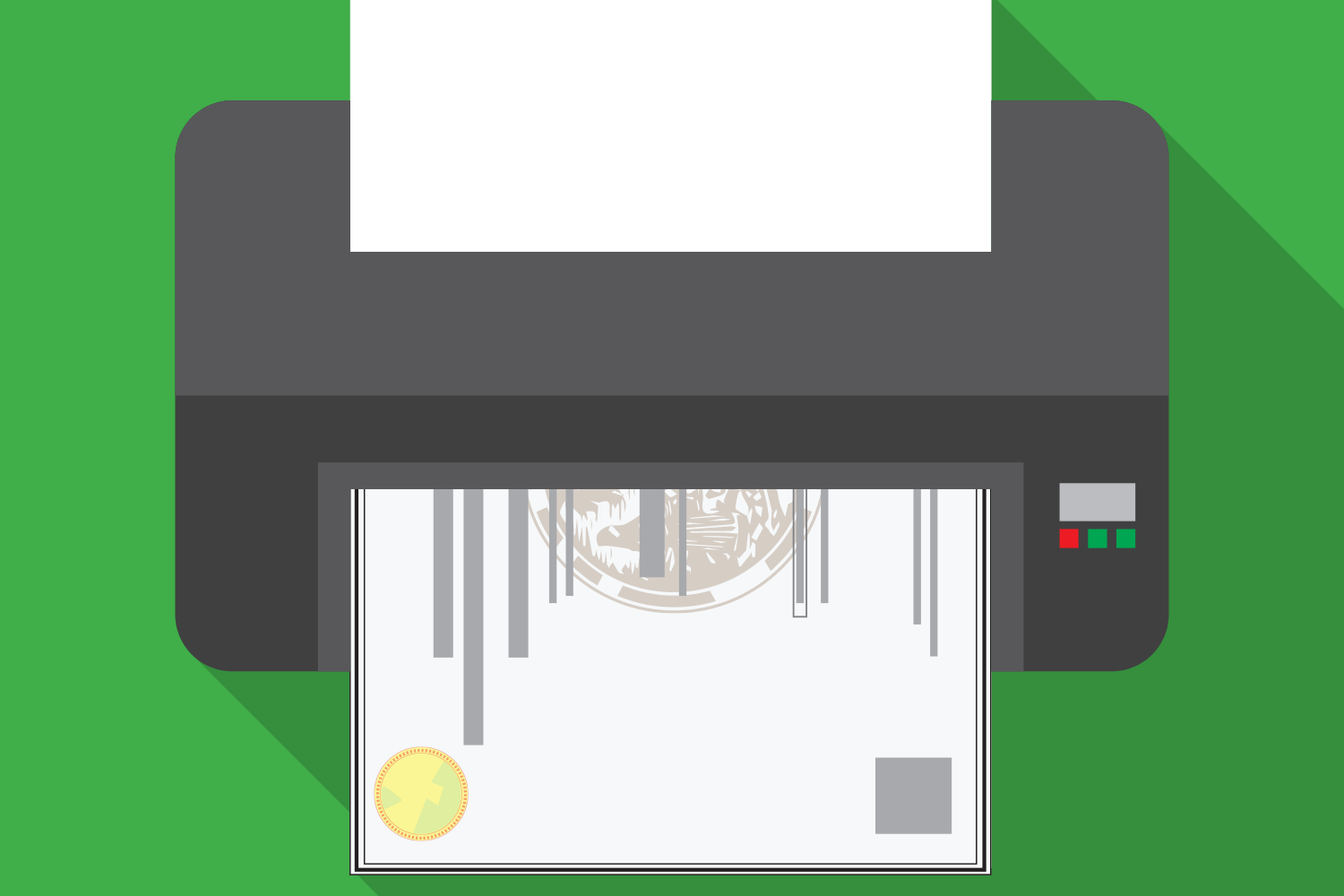 license printing illustration