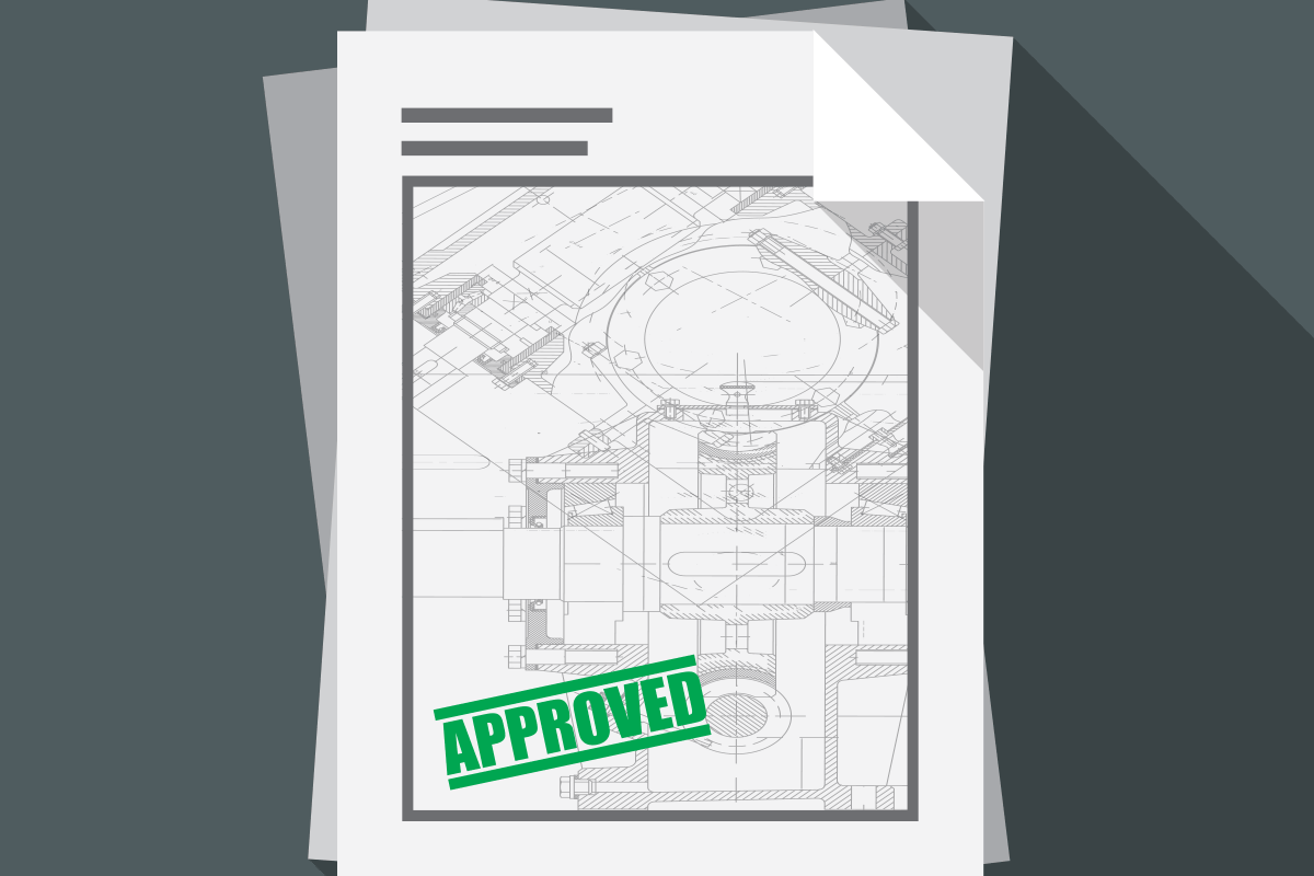 An illustration of engineering plans