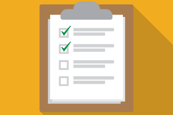 Clipboard with check marks