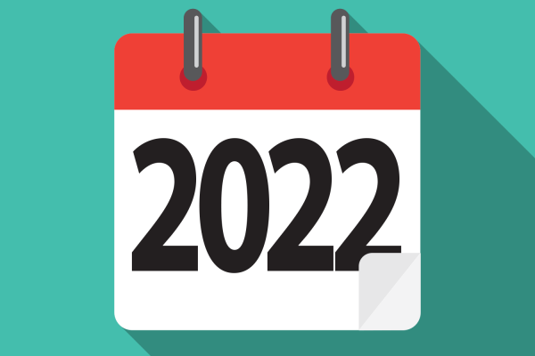 Calendar with 2022 on it