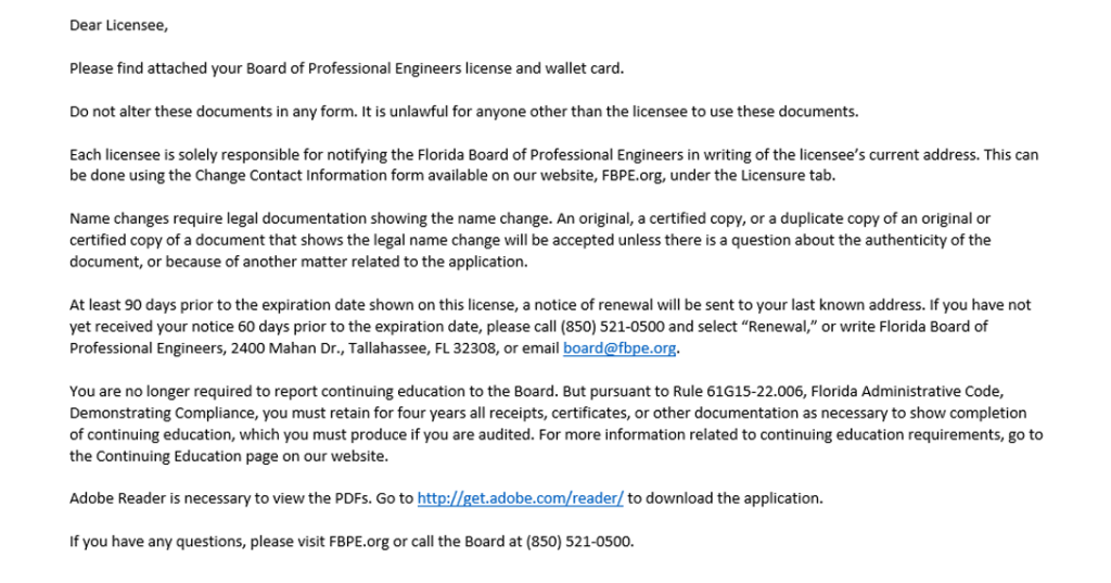 How Do I Print My License Florida Board Of Professional Engineers