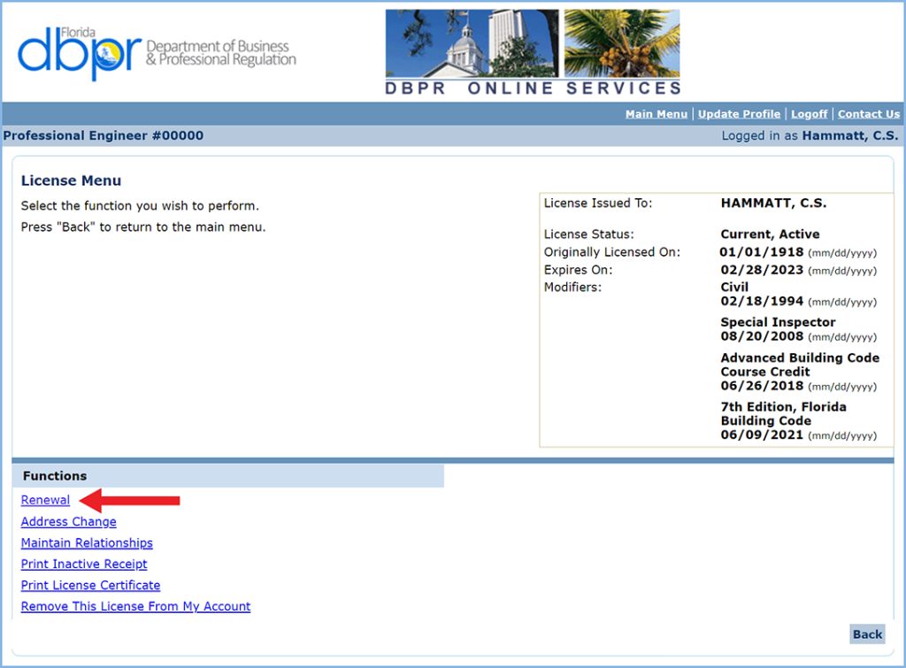 PE License Renewal StepbyStep Florida Board of Professional Engineers