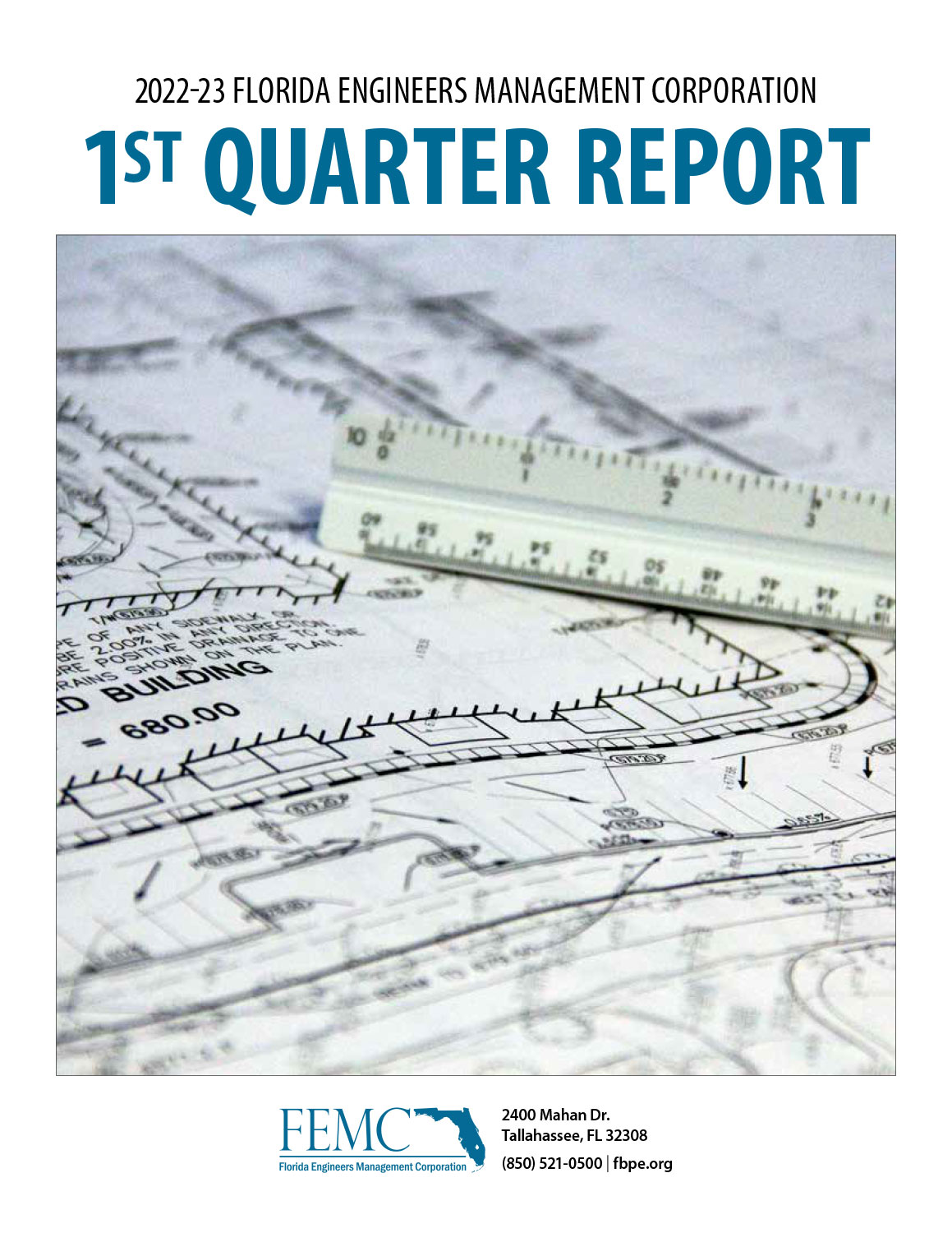 The cover of the 2022-23 Florida Engineers Management Corporation 1st Quarter Report
