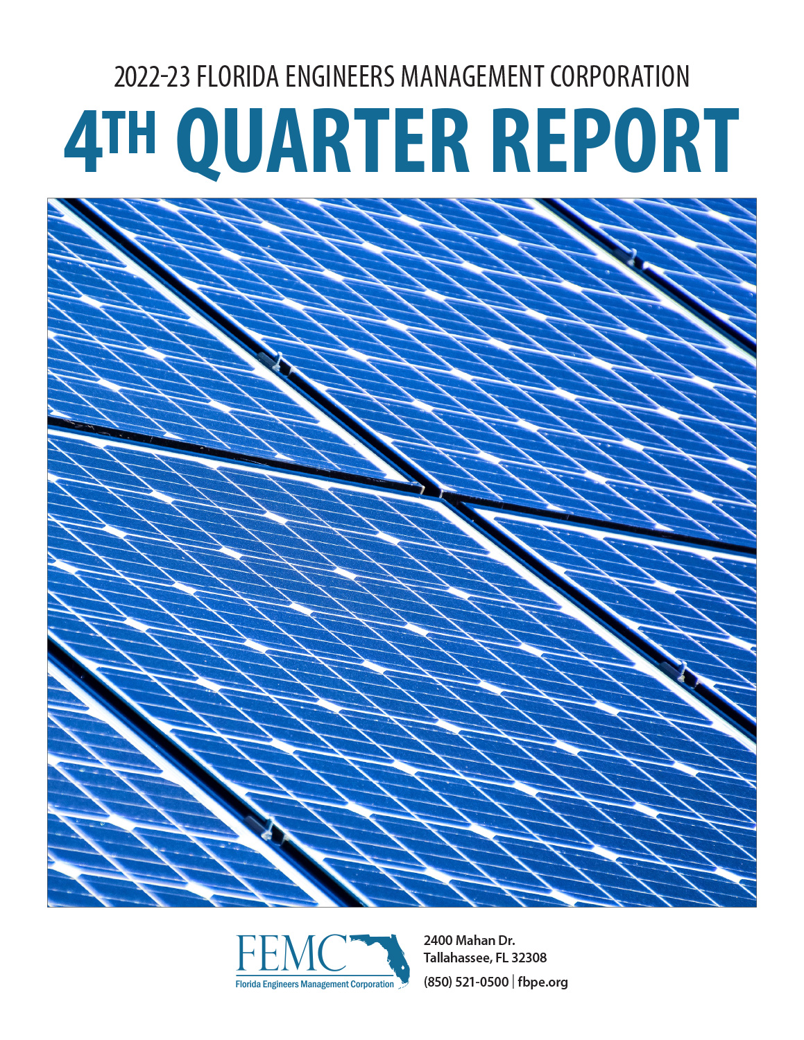 The cover of the 2022-23 Florida Engineers Management Corporation 4th Quarter Report