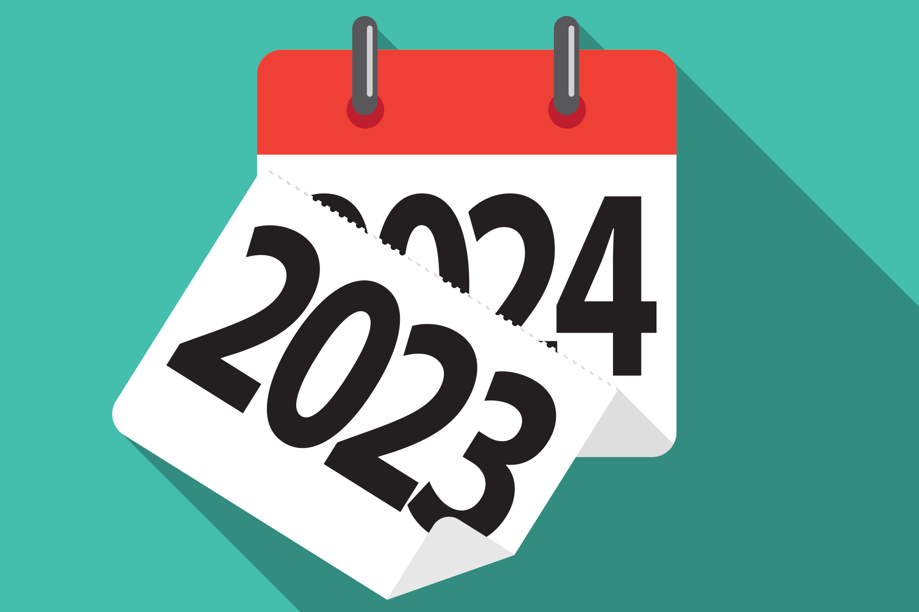 Calendar flipping from 2023 to 2024 Calendar flipping from 2023 to 2024