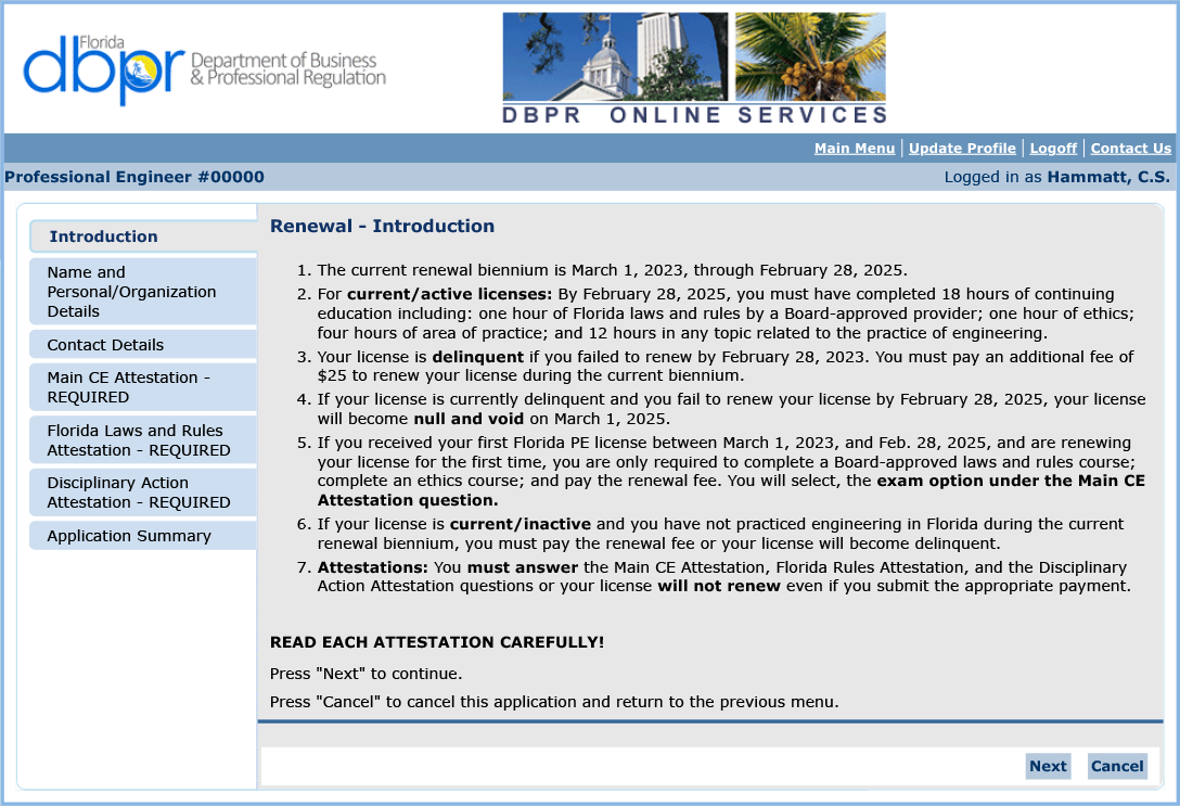 Licensure renewal step-by-step