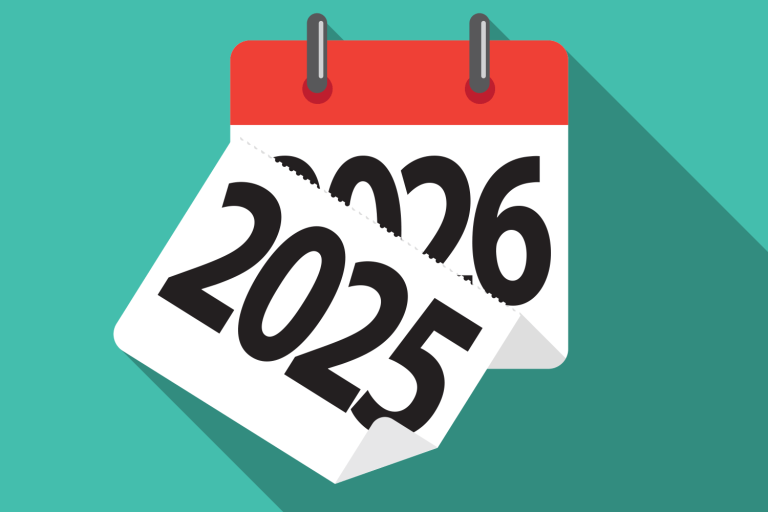 Calendar flips from 2025 to 2026