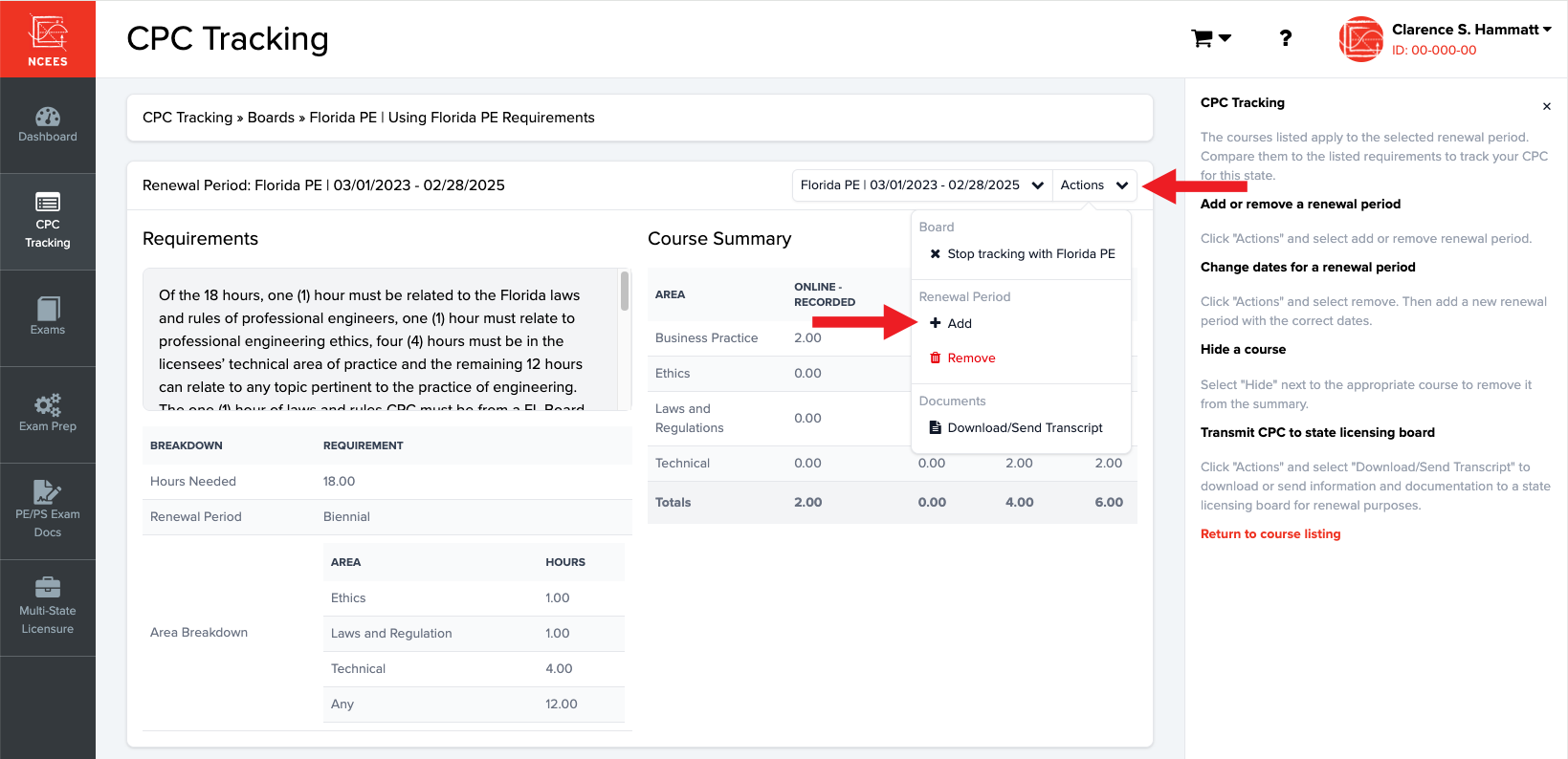 NCEES CPC Tracking instructions