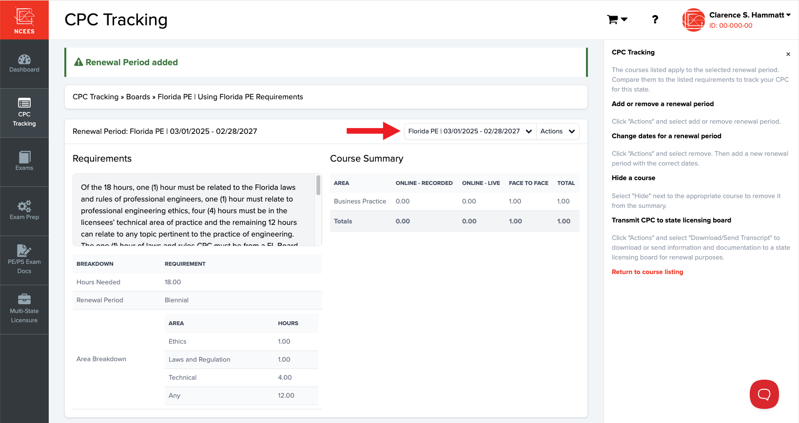 NCEES CPC Tracking instructions
