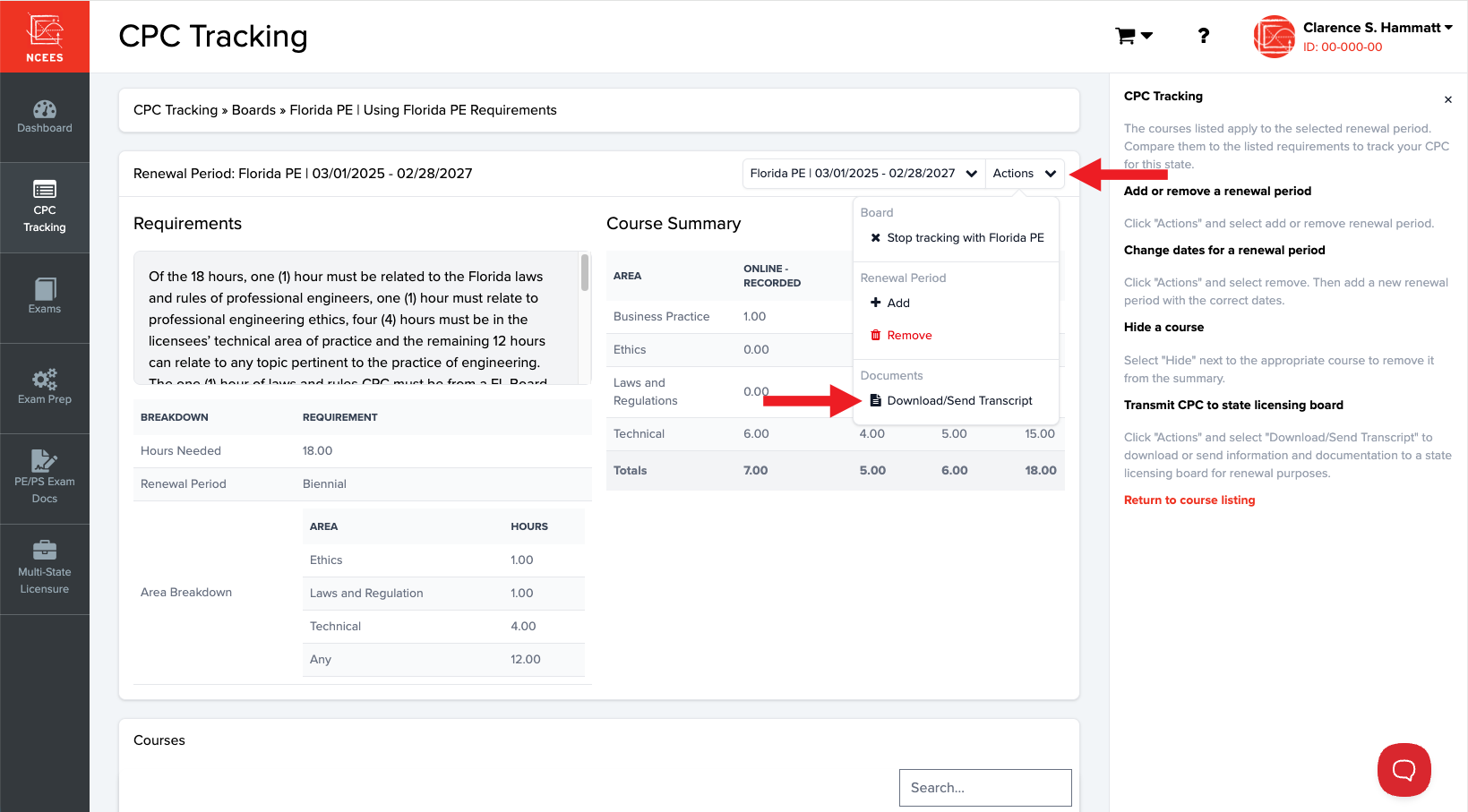 NCEES CPC Tracking instructions